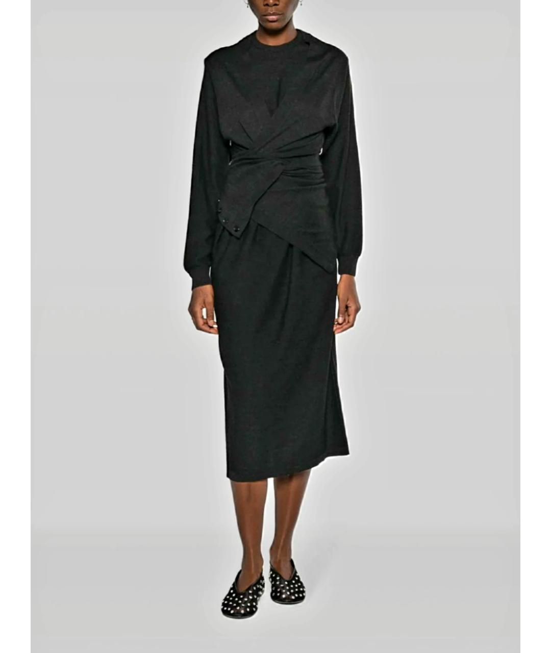 LEMAIRE Антрацитовое шерстяное повседневное платье, фото 9