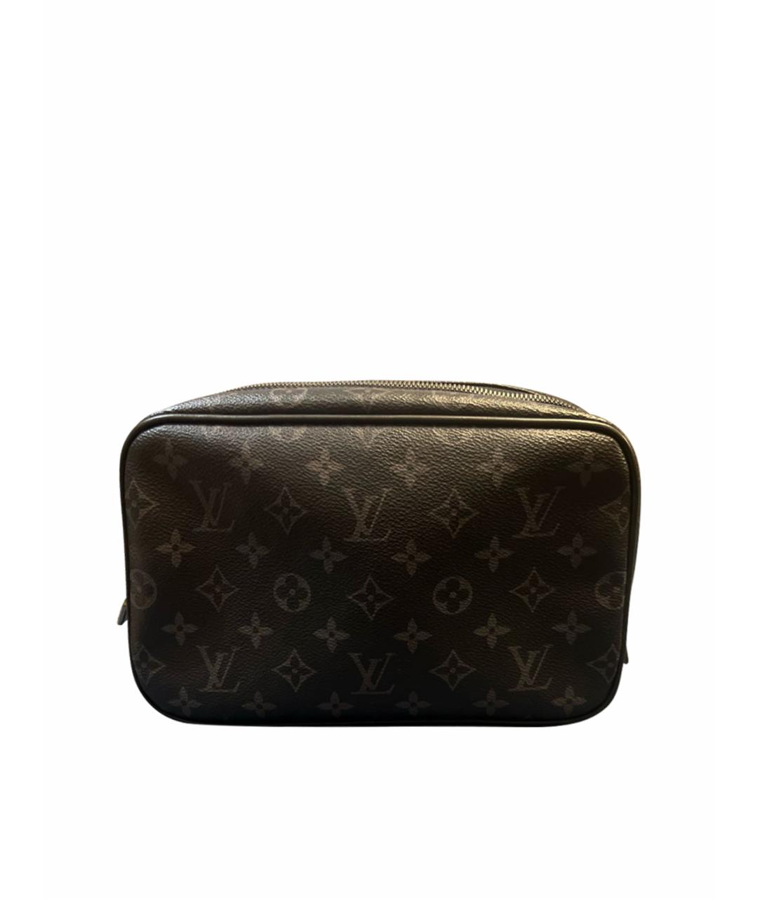 LOUIS VUITTON PRE-OWNED Антрацитовая кожаная барсетка, фото 1