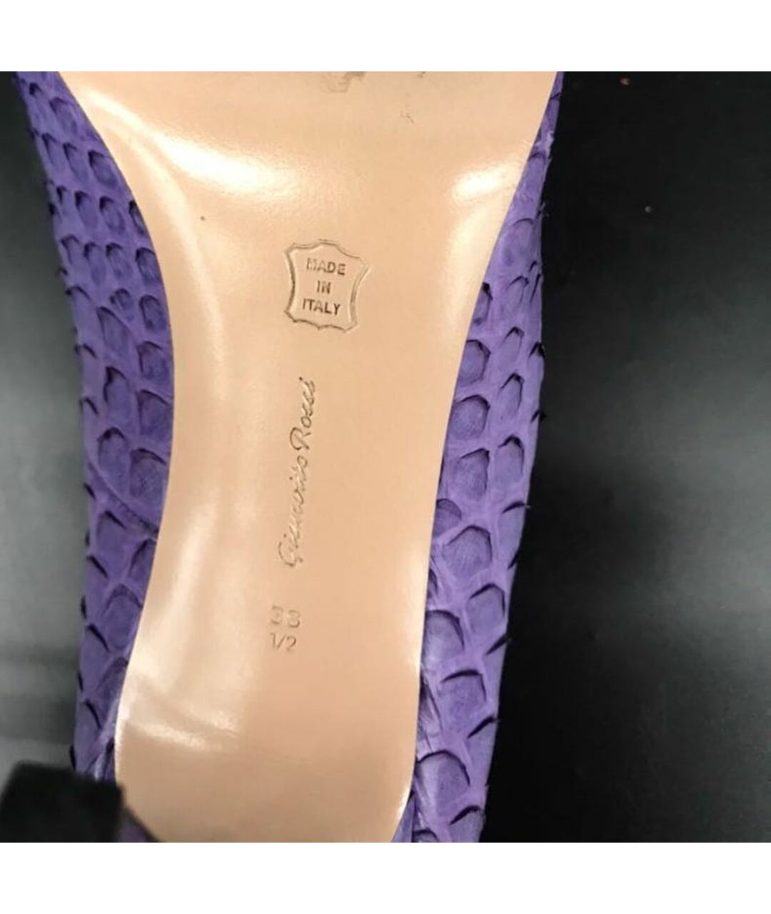GIANVITO ROSSI Фиолетовые туфли из экзотической кожи, фото 5