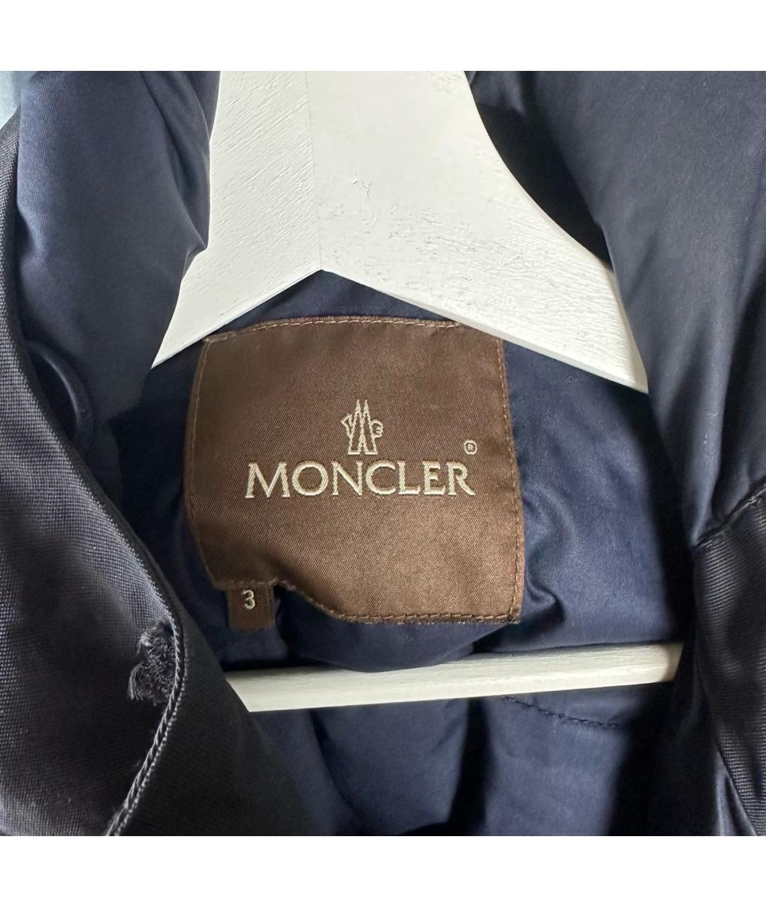 MONCLER Темно-синяя полиамидовая парка, фото 3