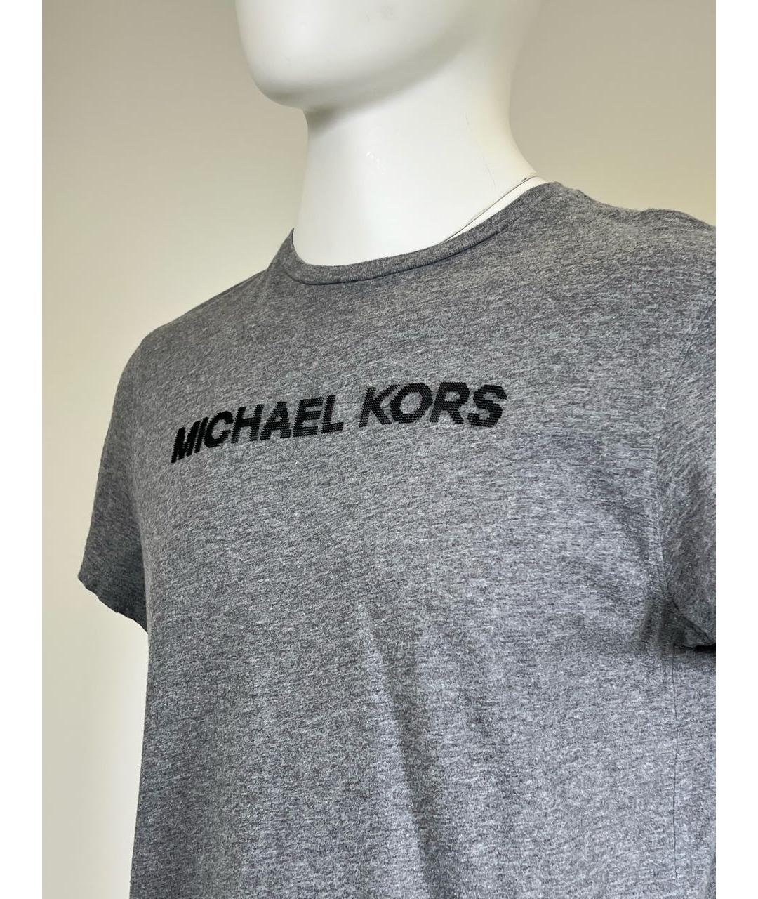 MICHAEL KORS Серая хлопковая футболка, фото 3