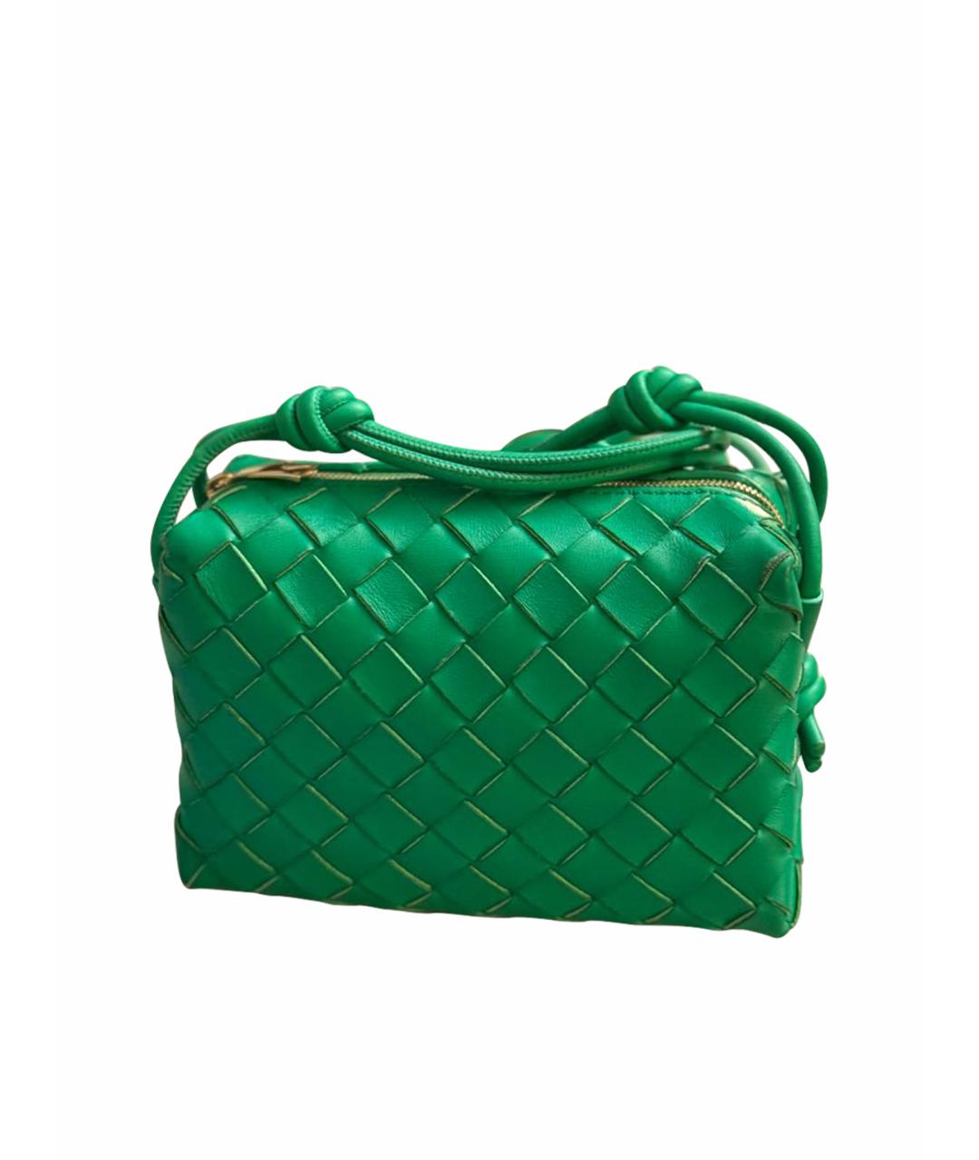 BOTTEGA VENETA Зеленая кожаная сумка через плечо, фото 1