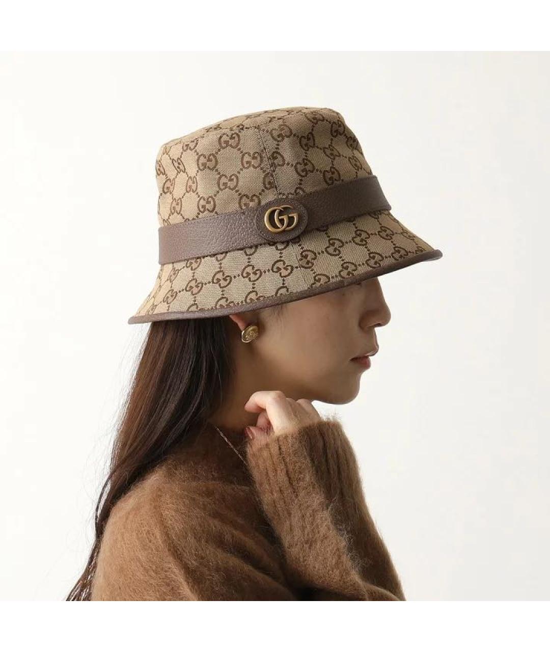 GUCCI Бежевая хлопковая панама, фото 4