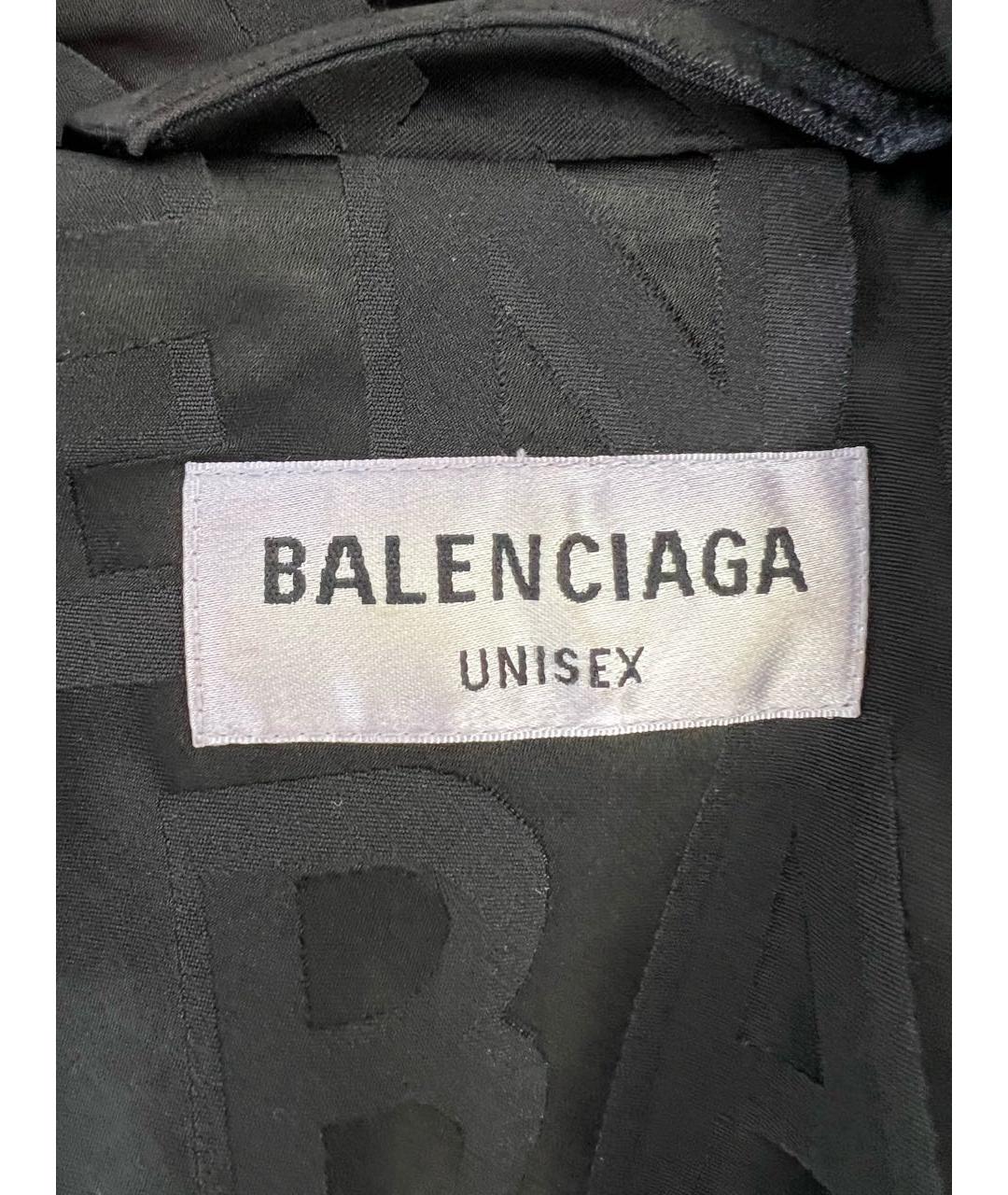 BALENCIAGA Черный атласный жакет/пиджак, фото 4