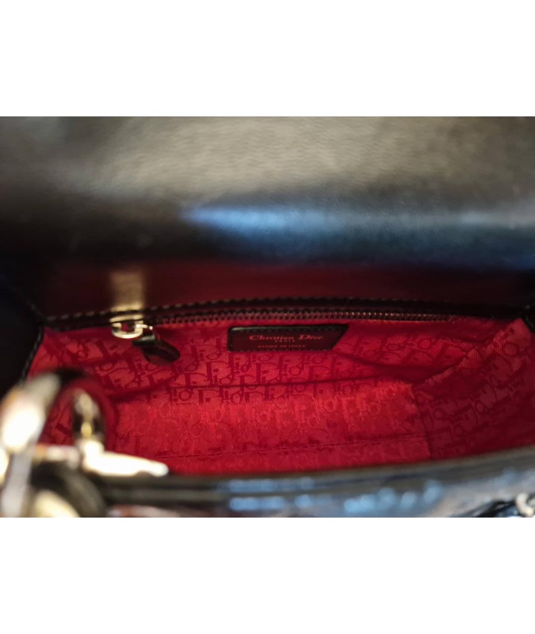 CHRISTIAN DIOR Черная кожаная сумка с короткими ручками, фото 4