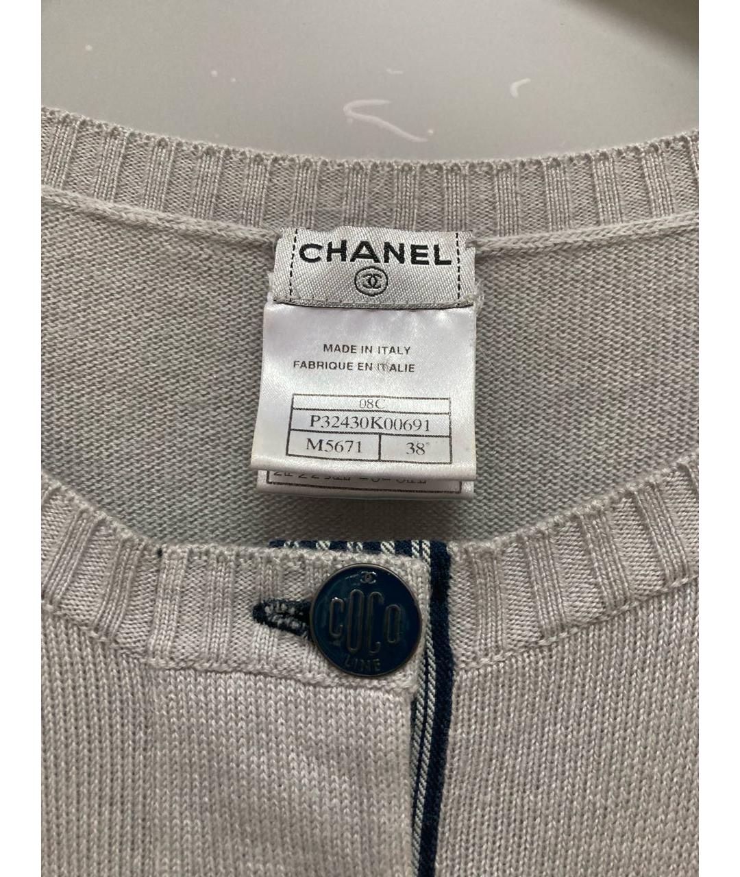 CHANEL Серое кашемировое повседневное платье, фото 4