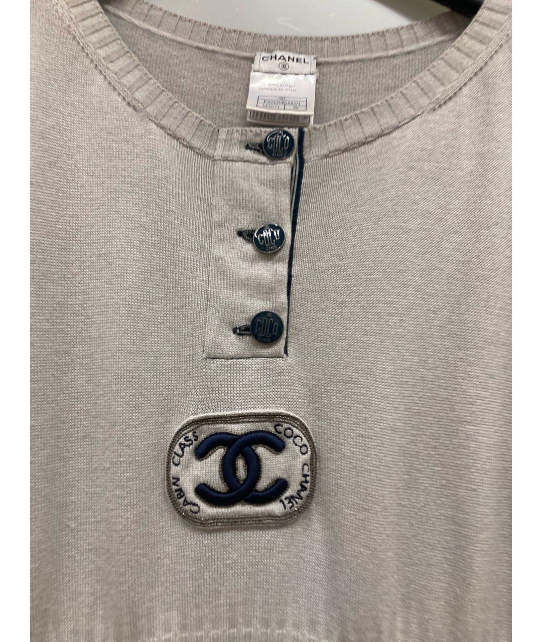 CHANEL Серое кашемировое повседневное платье, фото 5