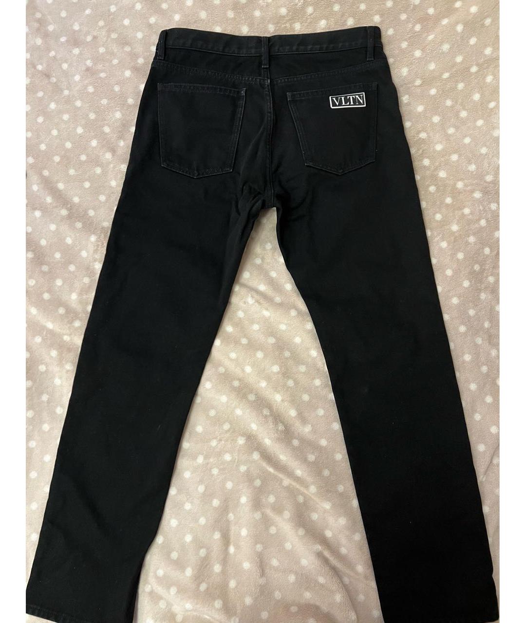 VALENTINO Черные хлопковые прямые джинсы, фото 2
