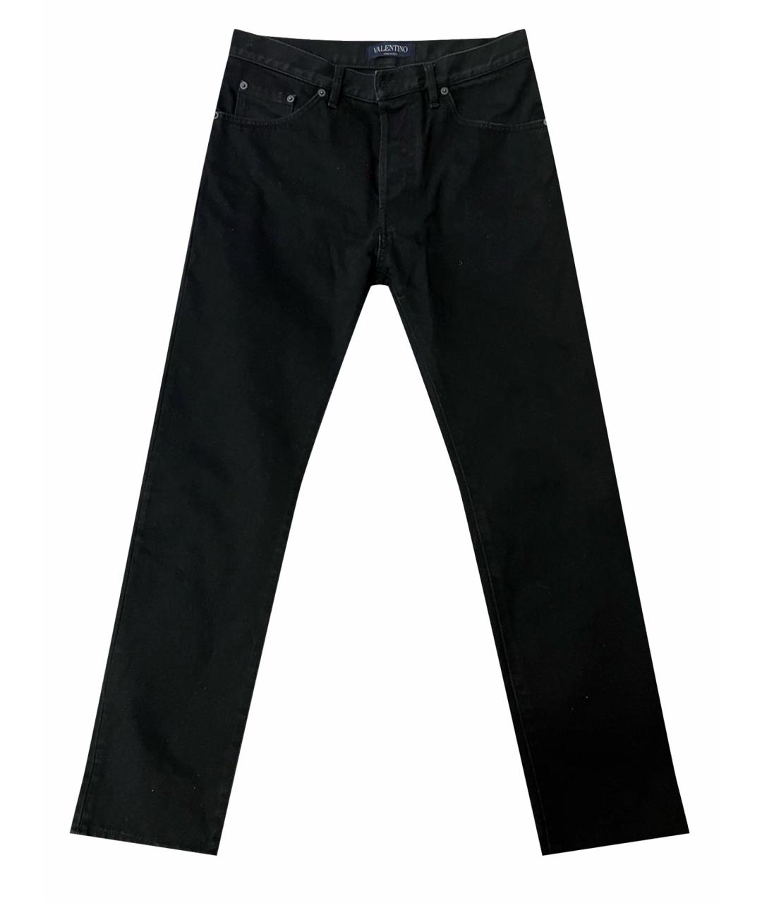 VALENTINO Черные хлопковые прямые джинсы, фото 1