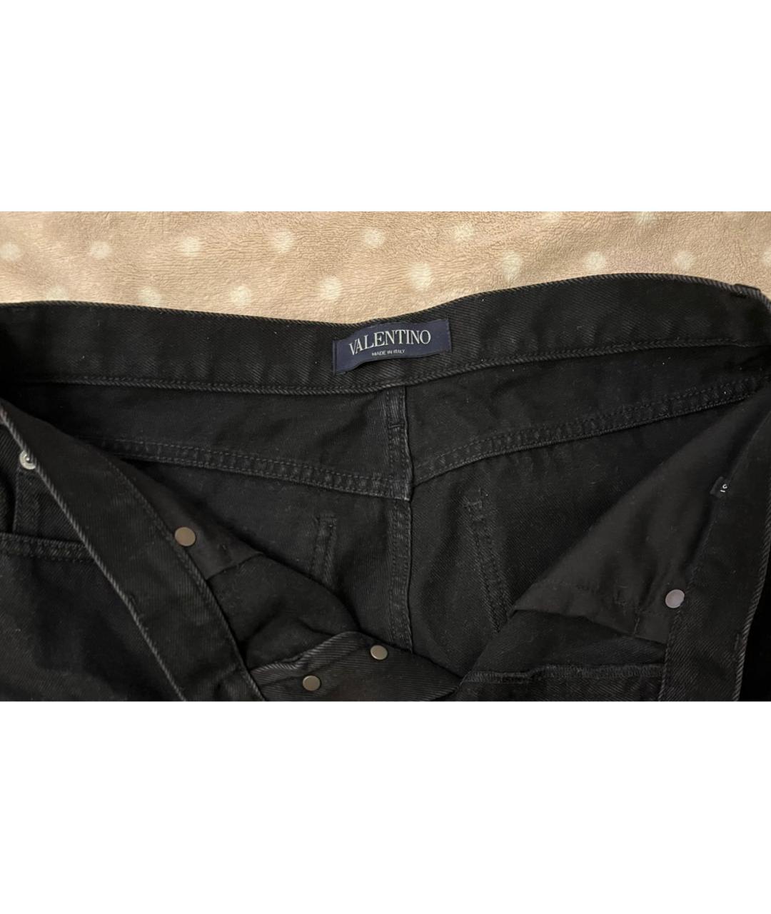 VALENTINO Черные хлопковые прямые джинсы, фото 3