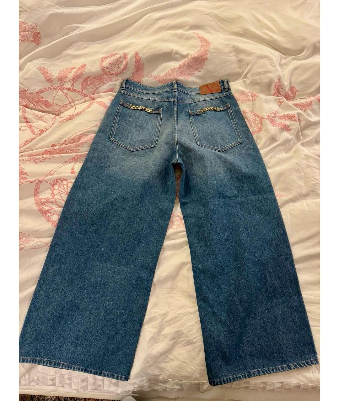 VALENTINO Синие хлопковые джинсы клеш, фото 5