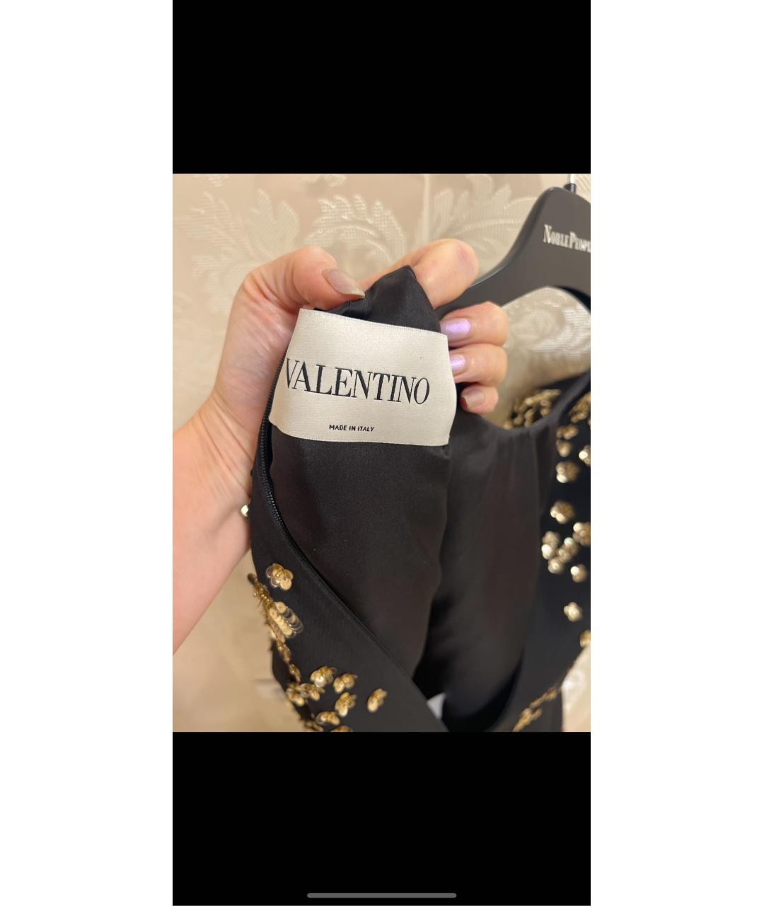 VALENTINO Черное креповое вечернее платье, фото 3