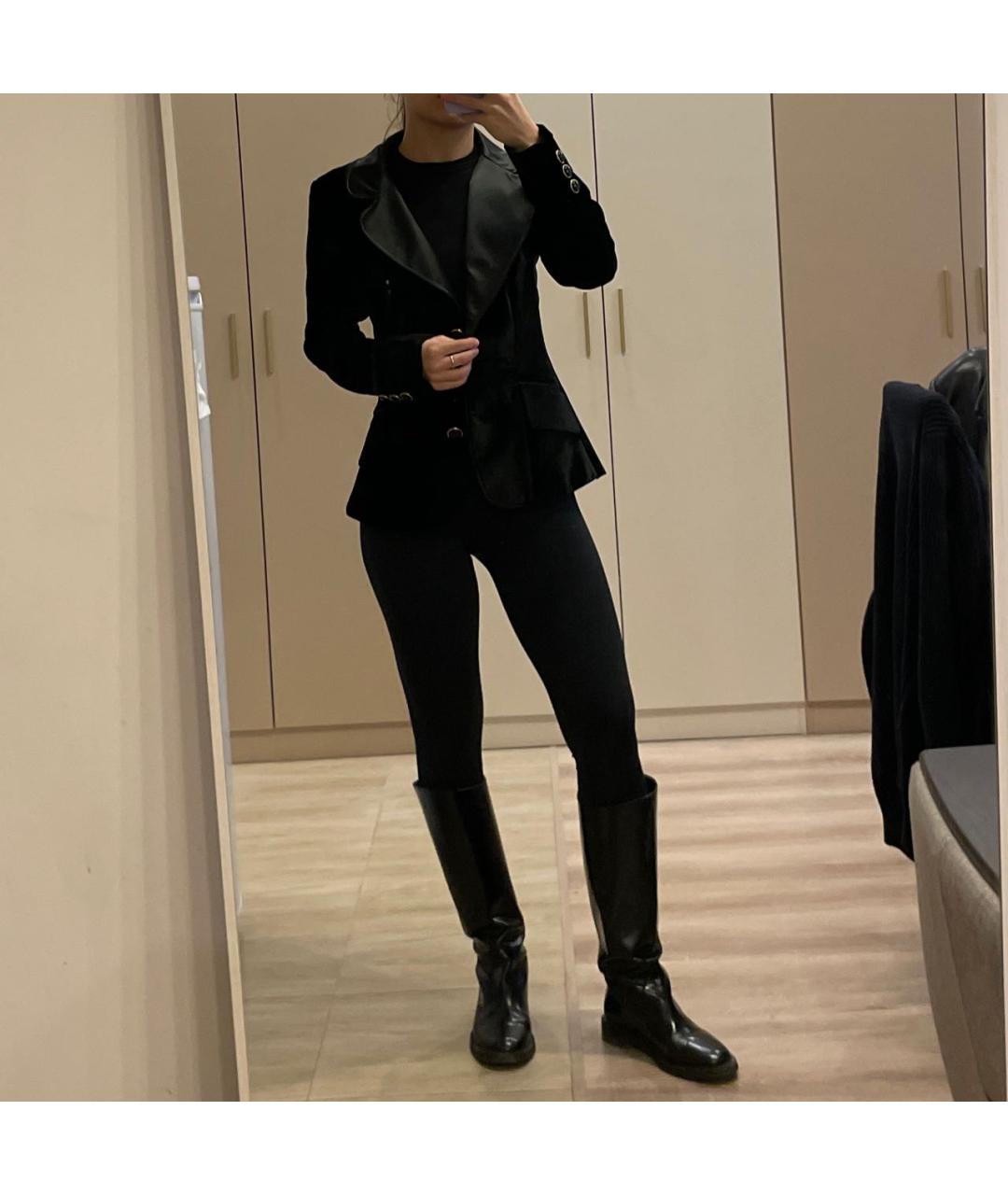 DOLCE&GABBANA Черный бархатный жакет/пиджак, фото 8