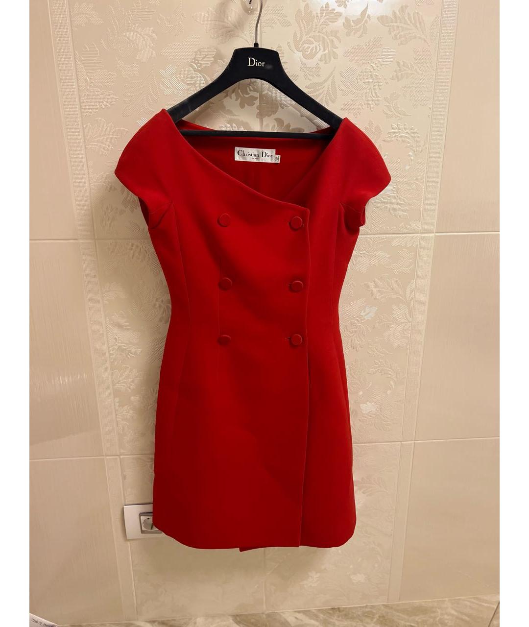 CHRISTIAN DIOR PRE-OWNED Красное шелковое коктейльное платье, фото 5