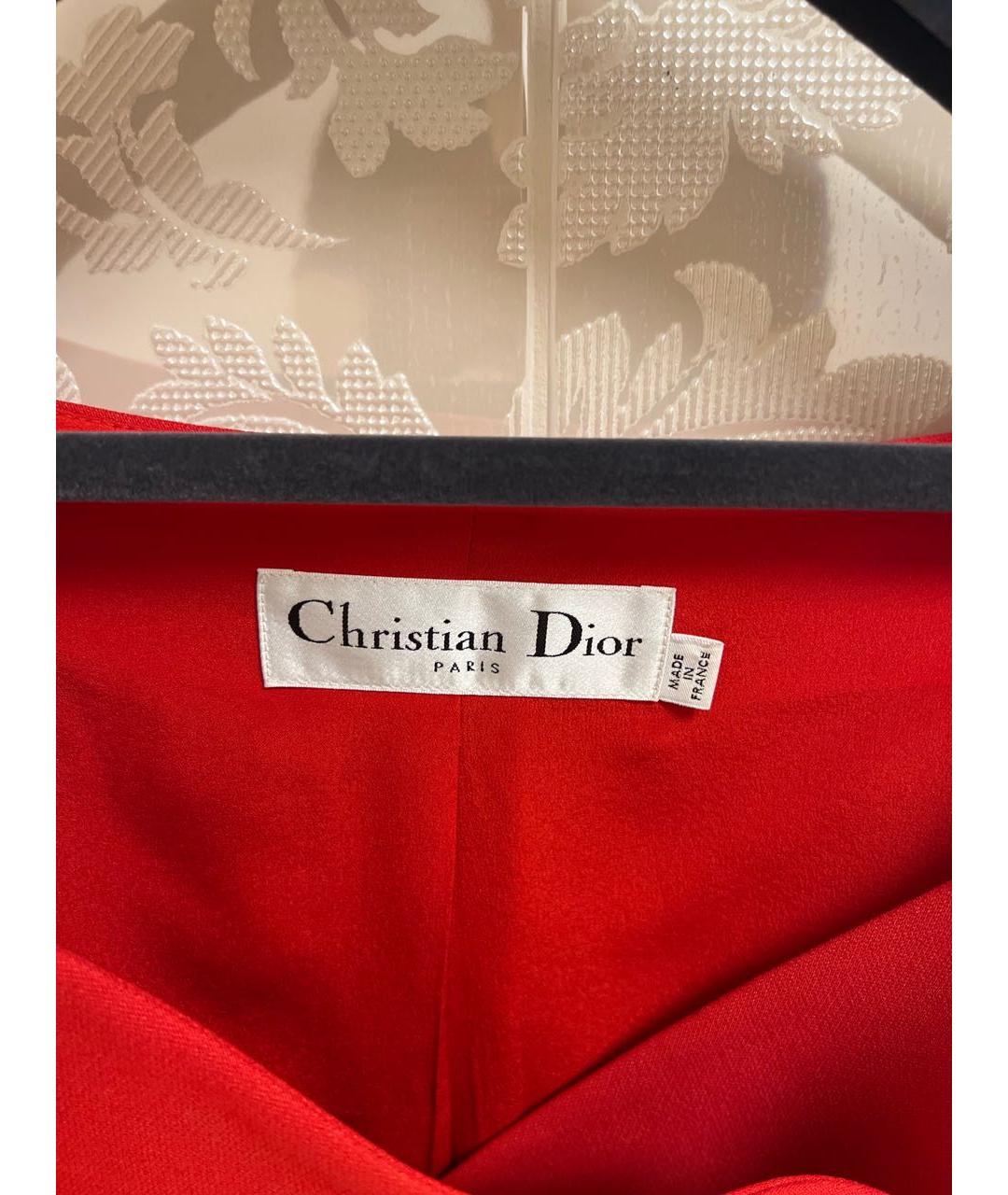 CHRISTIAN DIOR PRE-OWNED Красное шелковое коктейльное платье, фото 3