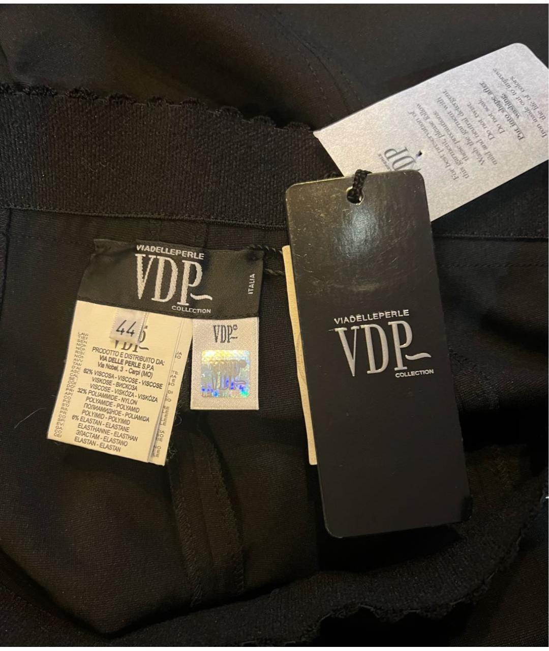 VDP Черные вискозные брюки узкие, фото 5