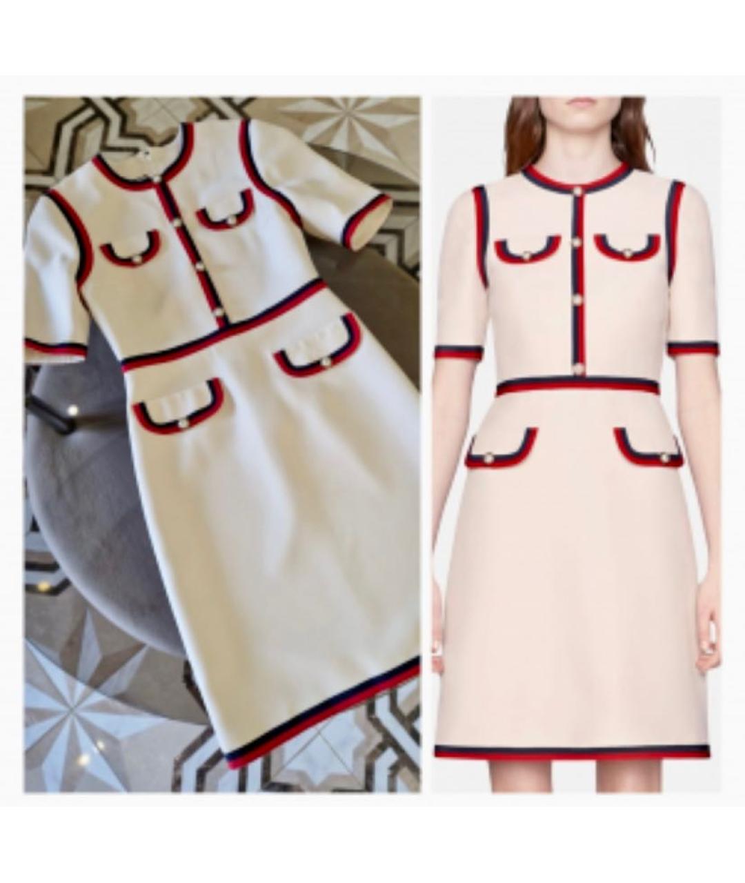 GUCCI Бежевое шелковое платье, фото 7
