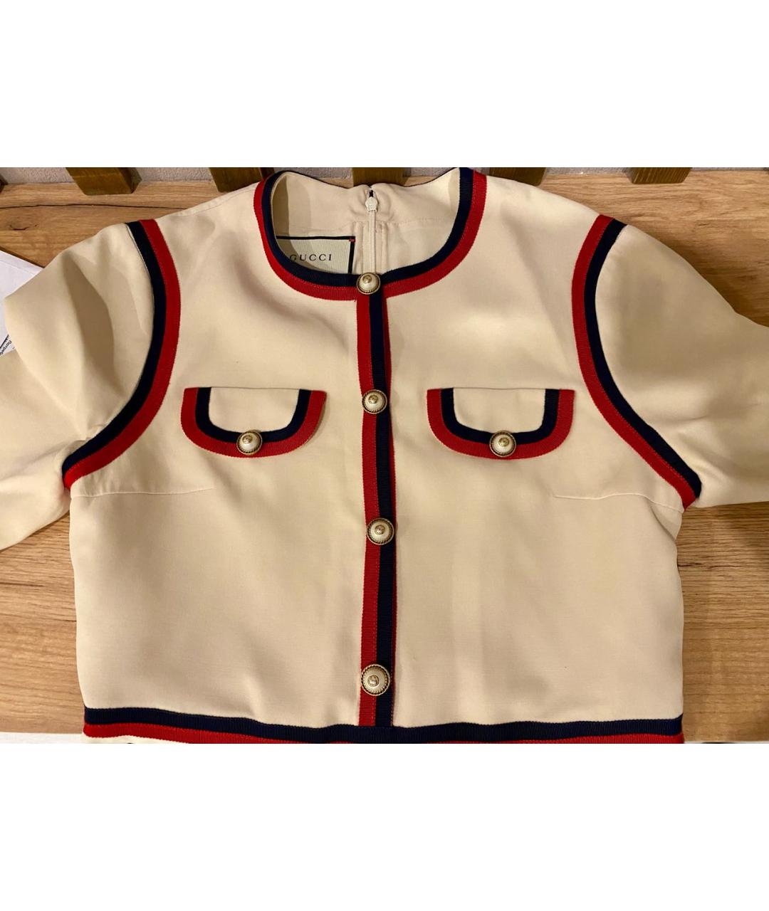 GUCCI Бежевое шелковое платье, фото 4