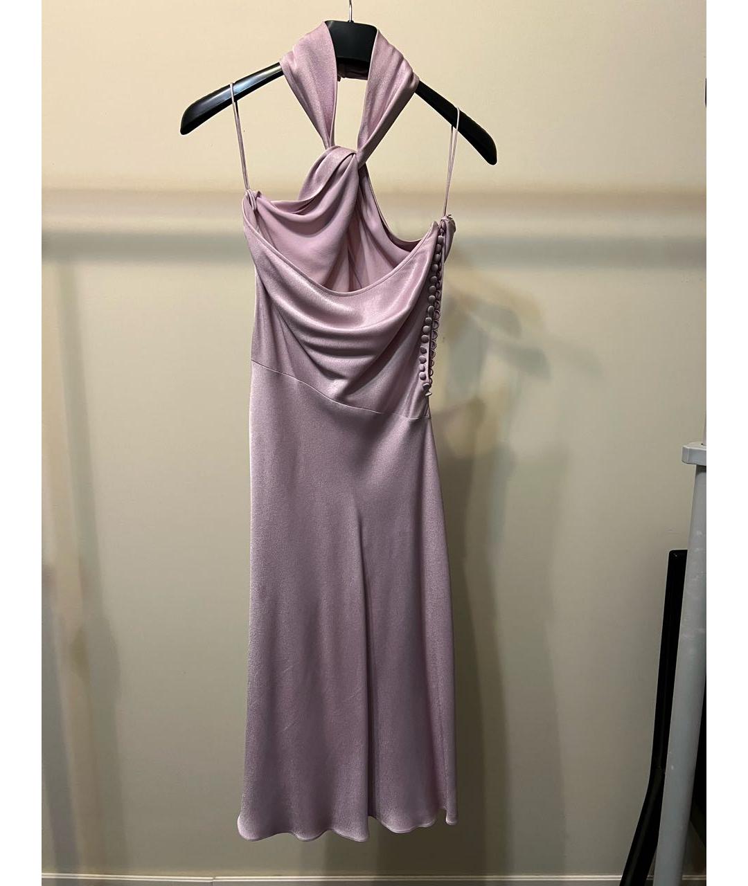 CHRISTIAN DIOR PRE-OWNED Коралловое шелковое коктейльное платье, фото 5