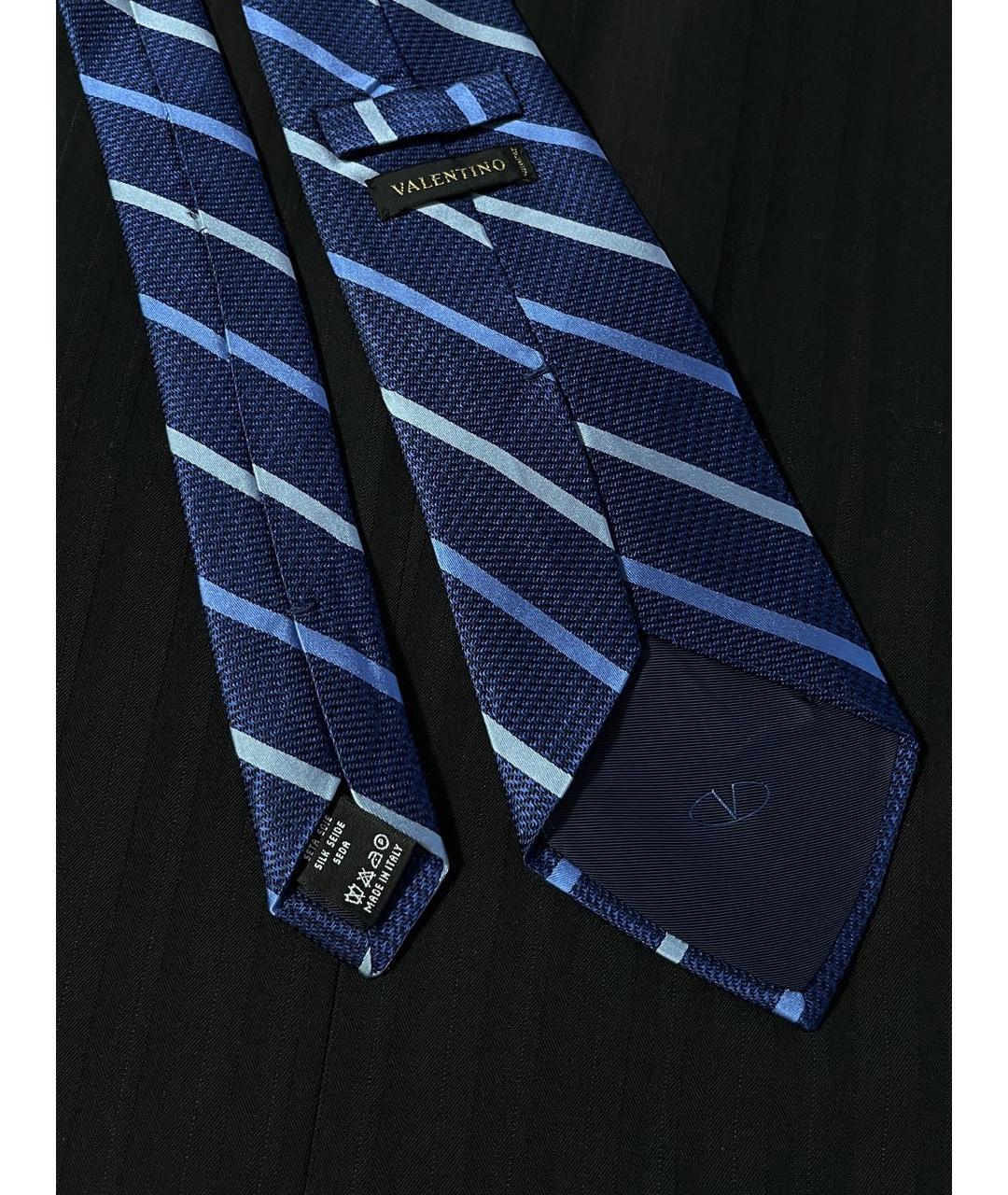 VALENTINO Синий шелковый галстук, фото 8