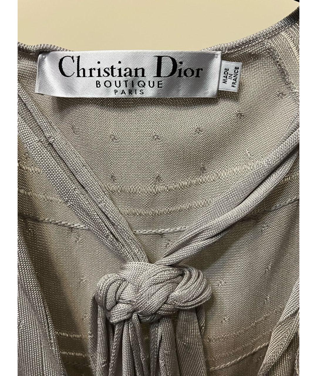 CHRISTIAN DIOR PRE-OWNED Серое шелковое повседневное платье, фото 5