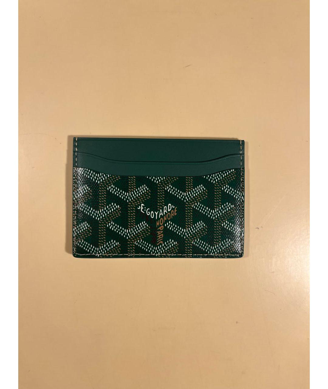 GOYARD Зеленый кардхолдер из искусственной кожи, фото 5