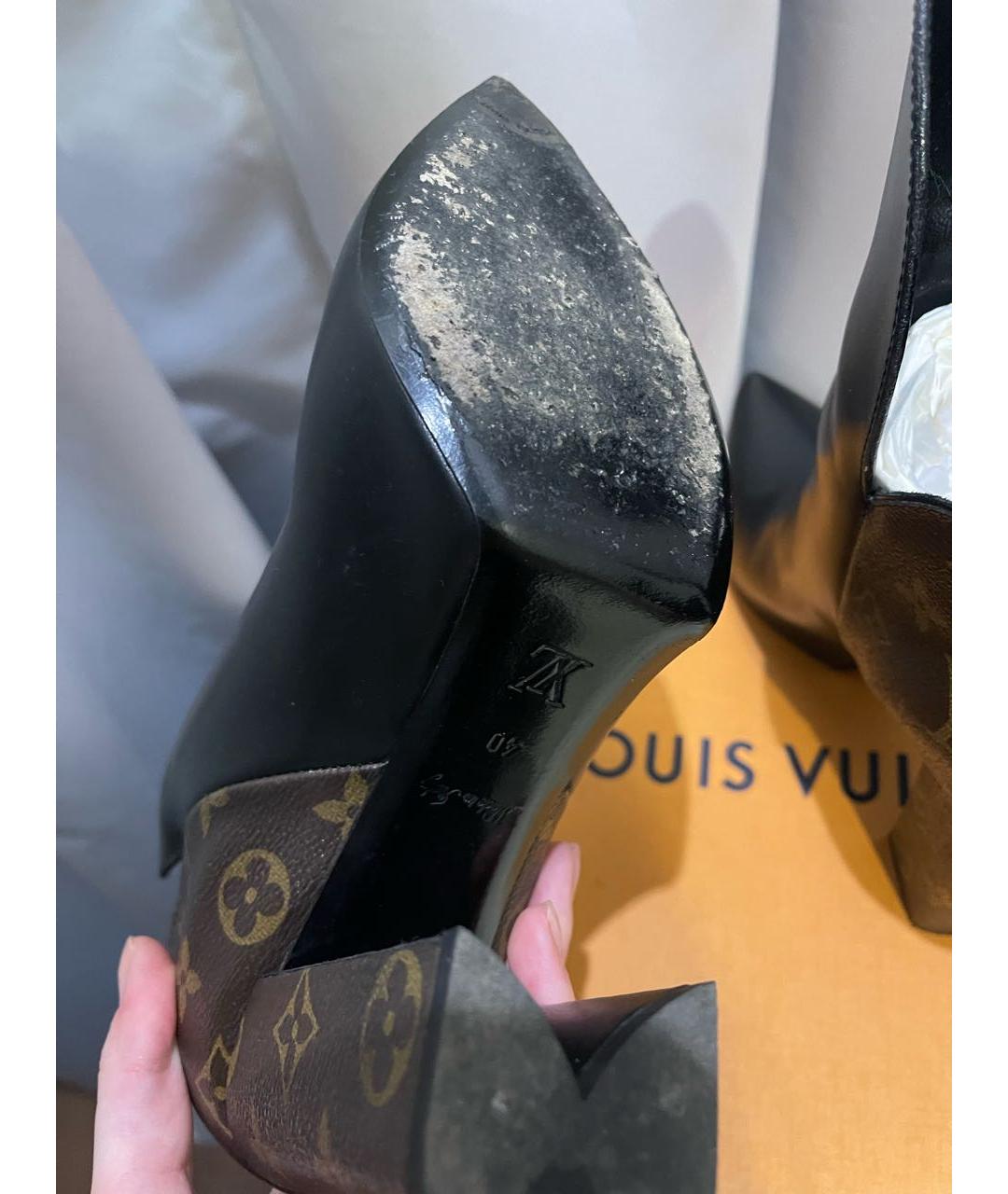 LOUIS VUITTON PRE-OWNED Черные кожаные ботильоны, фото 8