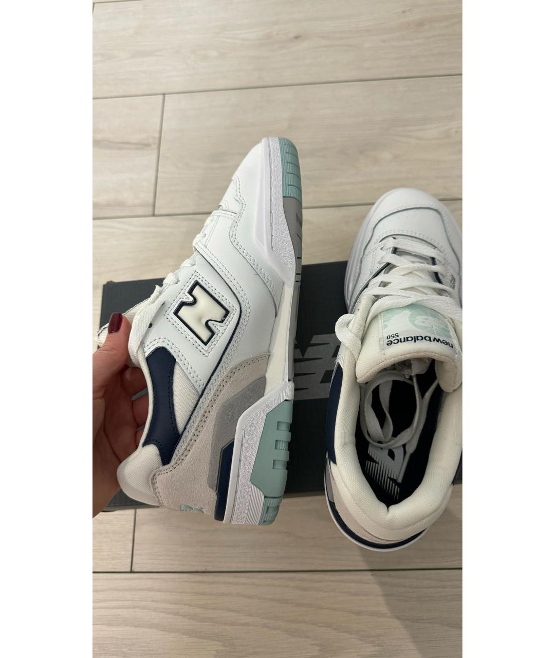 NEW BALANCE Белые кожаные кроссовки, фото 7