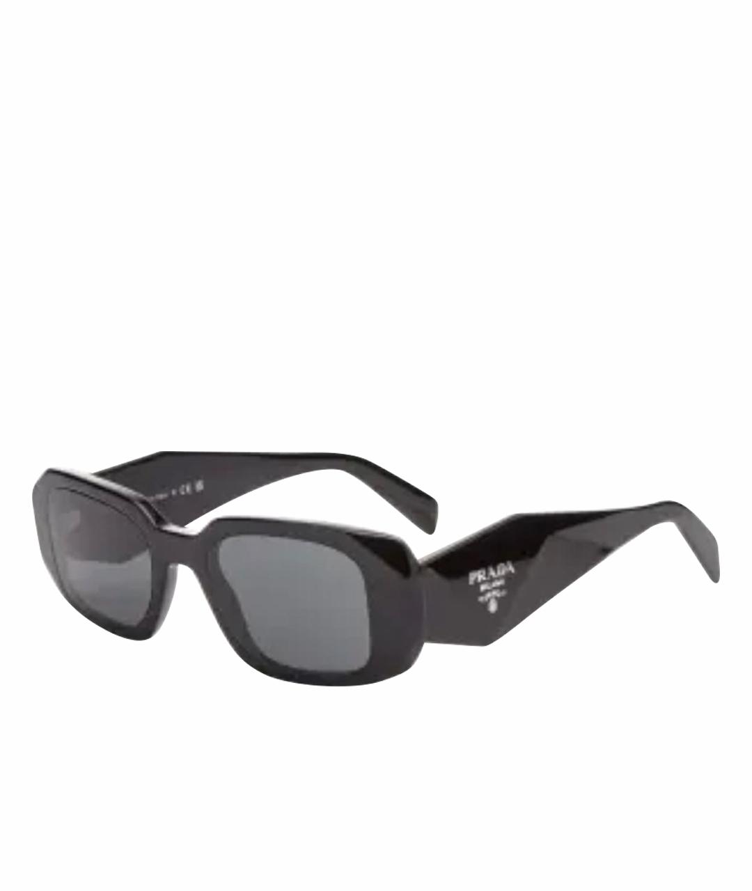 PRADA Черные пластиковые солнцезащитные очки, фото 1