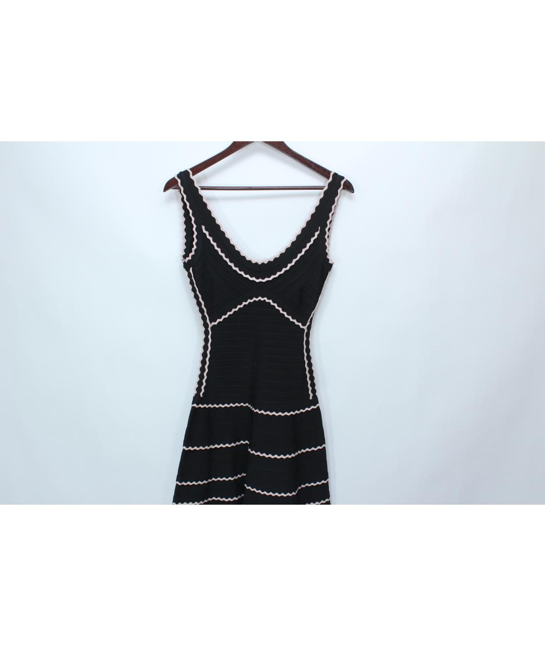 HERVE LEGER Черное вискозное вечернее платье, фото 2