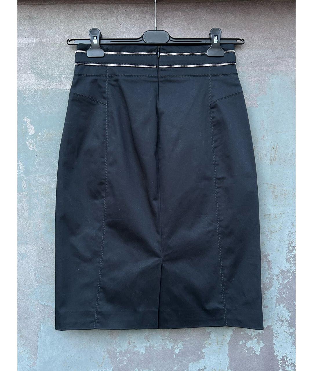 BALLY Черная хлопковая юбка миди, фото 3