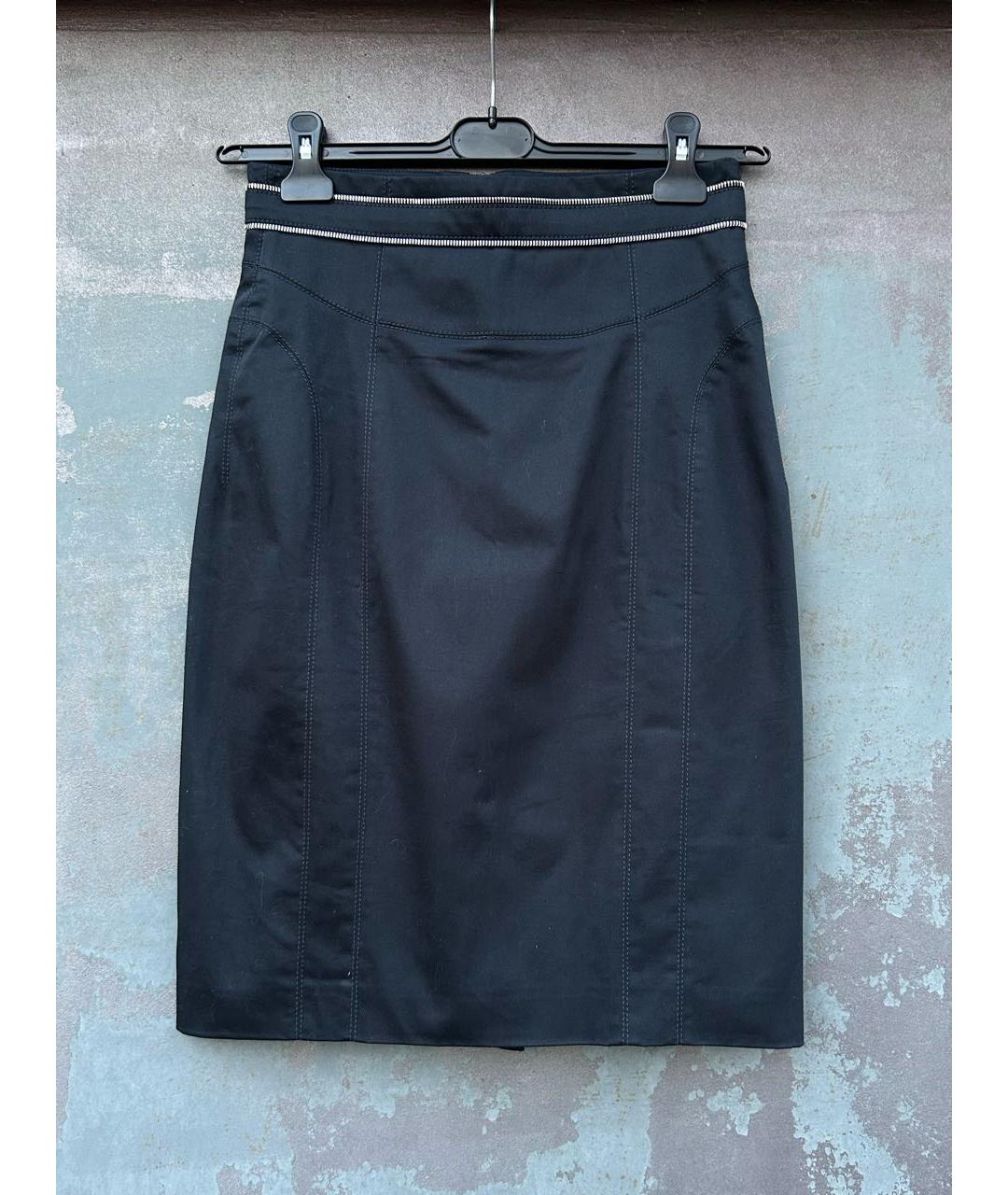 BALLY Черная хлопковая юбка миди, фото 2