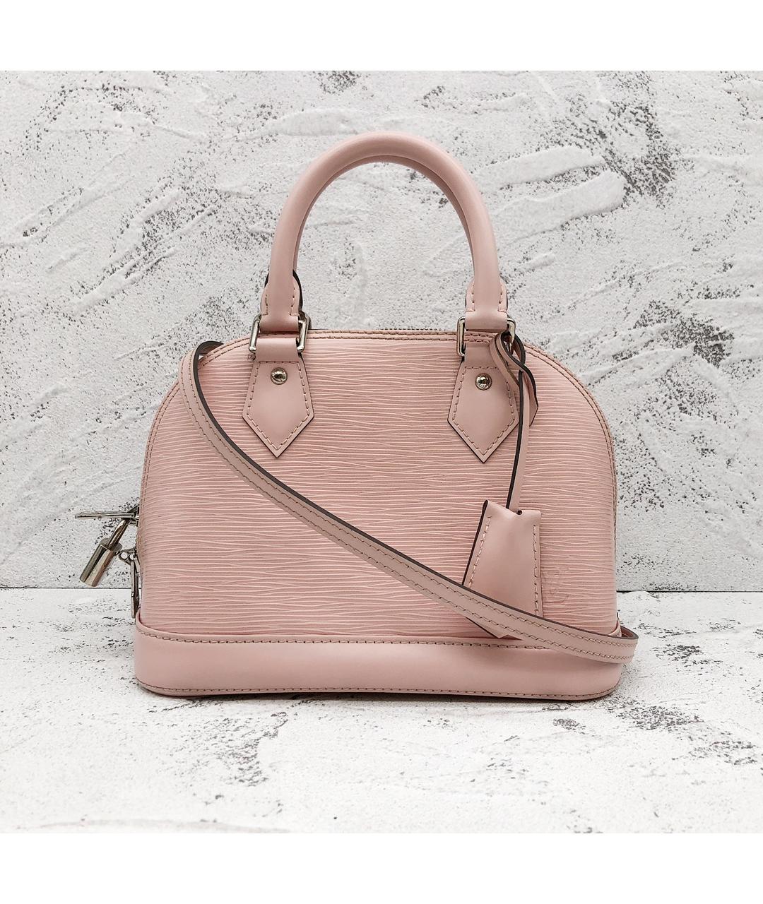 LOUIS VUITTON Розовая кожаная сумка с короткими ручками, фото 9