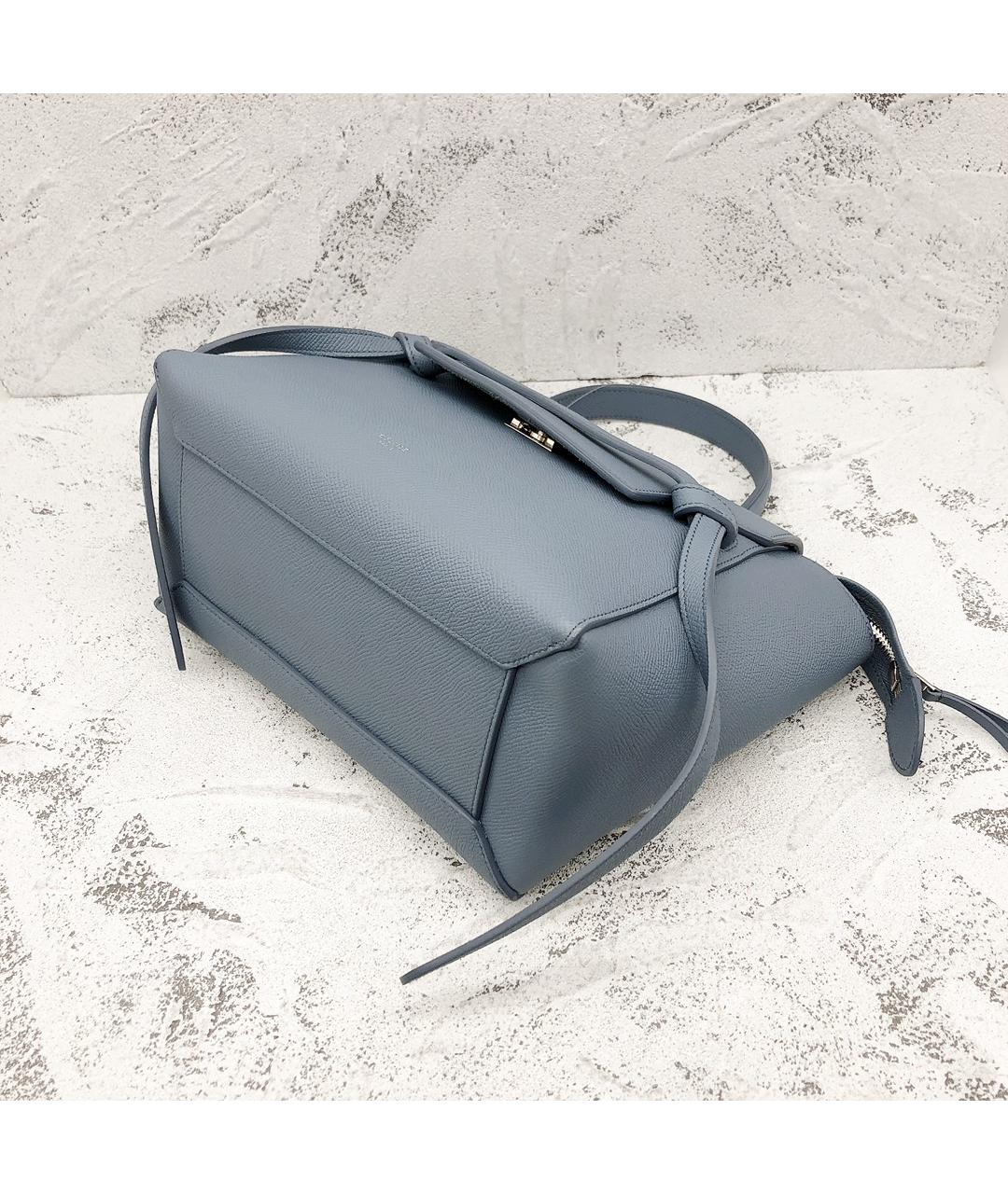 CELINE Синяя кожаная сумка с короткими ручками, фото 2