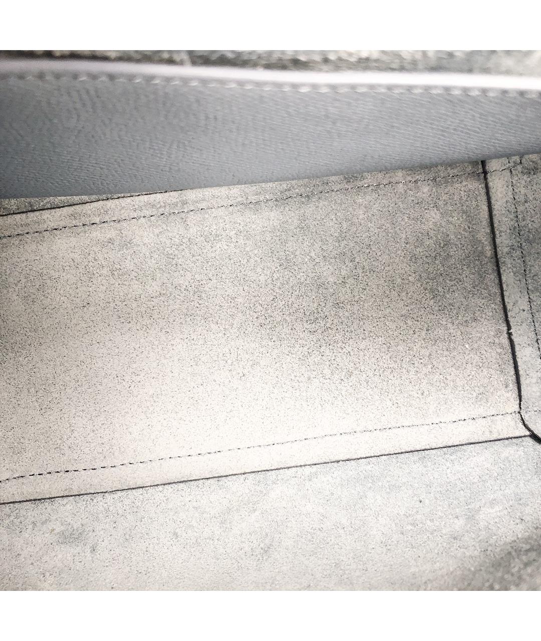 CELINE Синяя кожаная сумка с короткими ручками, фото 6