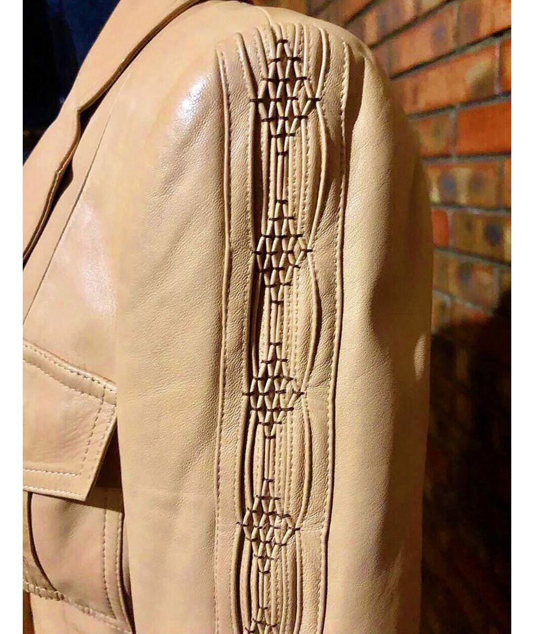CHRISTIAN DIOR PRE-OWNED Бежевый кожаный жакет/пиджак, фото 3
