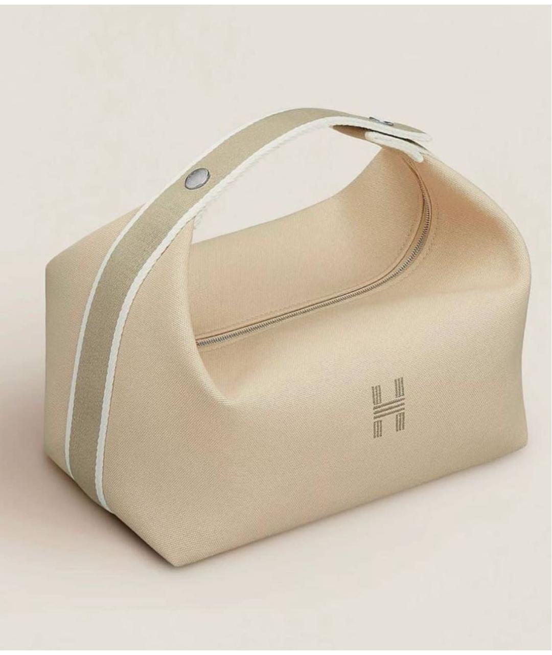 HERMES Оранжевая тканевая косметичка, фото 4