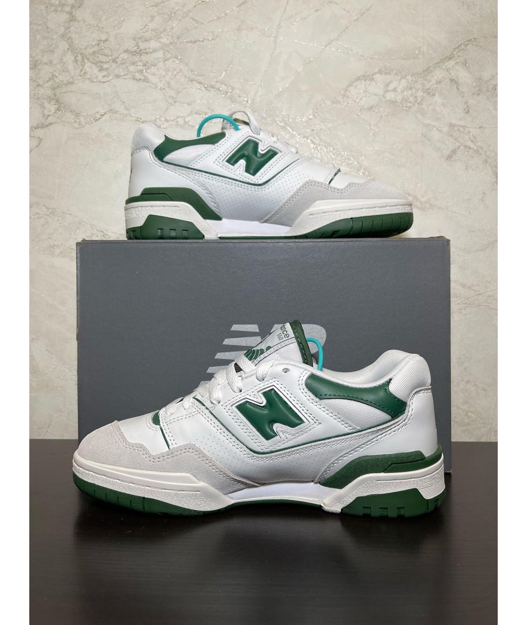 NEW BALANCE Зеленые кожаные низкие кроссовки / кеды, фото 3