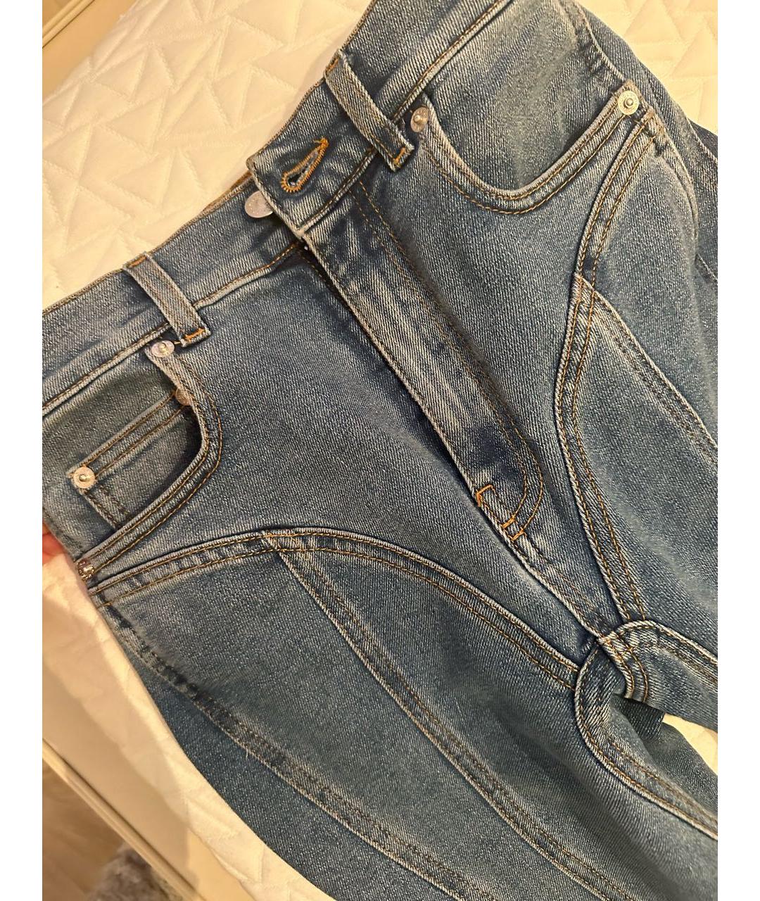 MUGLER Синие хлопковые джинсы слим, фото 4