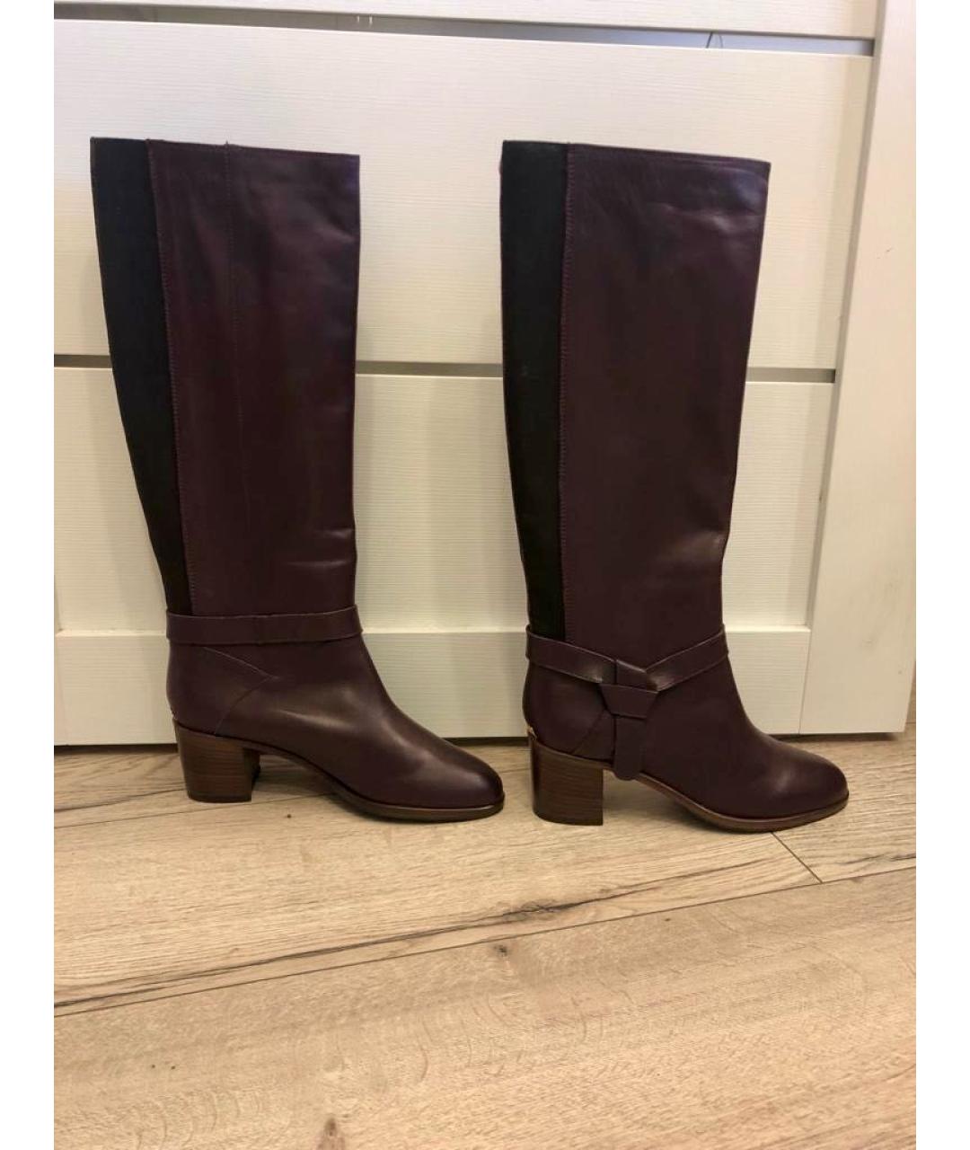 KATE SPADE Бордовые кожаные сапоги, фото 9