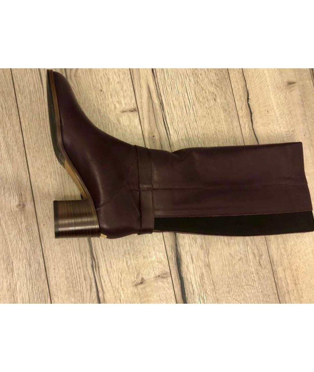 KATE SPADE Бордовые кожаные сапоги, фото 5