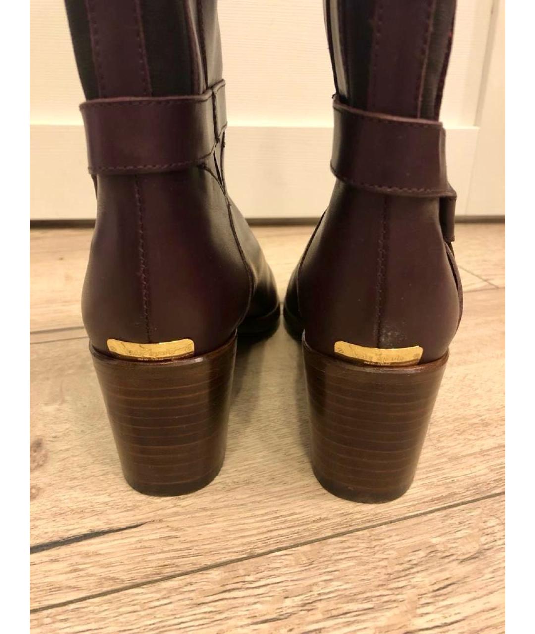 KATE SPADE Бордовые кожаные сапоги, фото 4