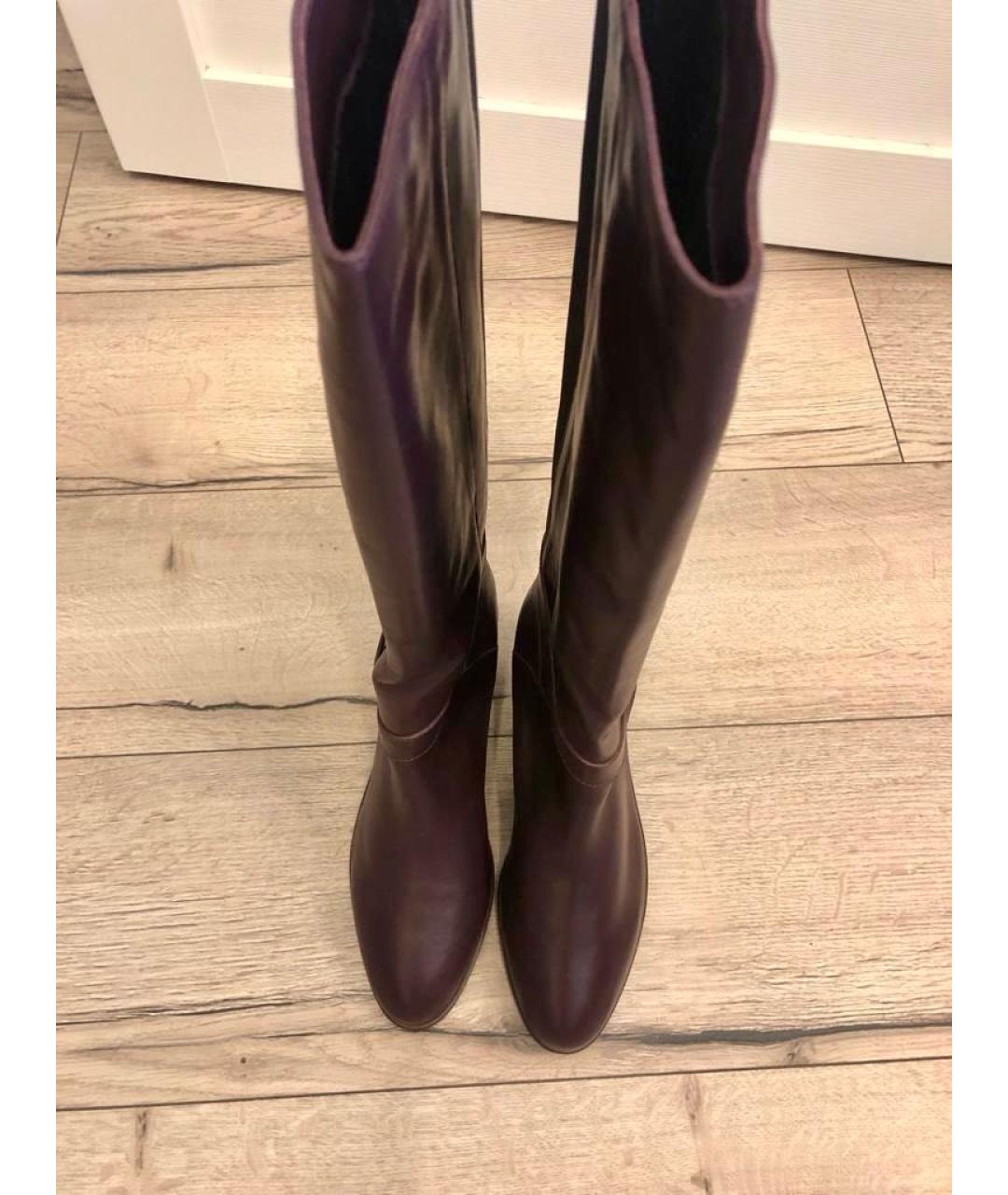 KATE SPADE Бордовые кожаные сапоги, фото 2