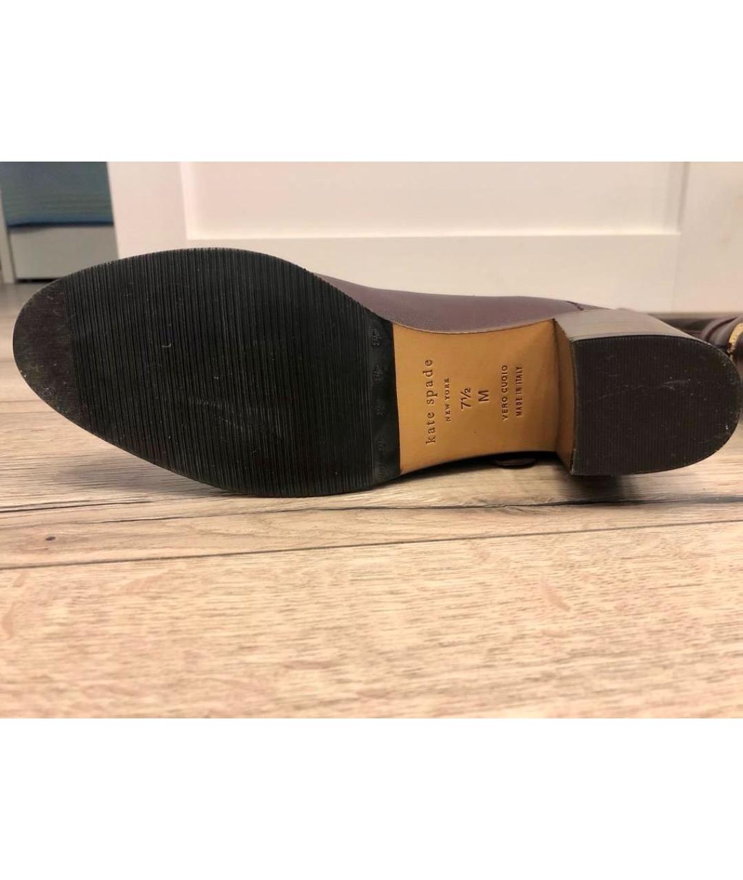 KATE SPADE Бордовые кожаные сапоги, фото 7