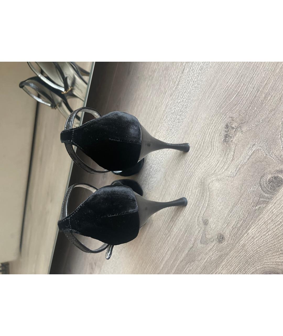 DOLCE&GABBANA Черные бархатные туфли, фото 3