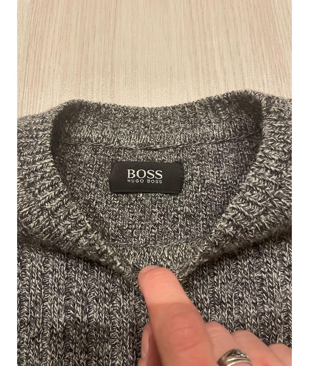 HUGO BOSS Антрацитовый шерстяной джемпер / свитер, фото 4