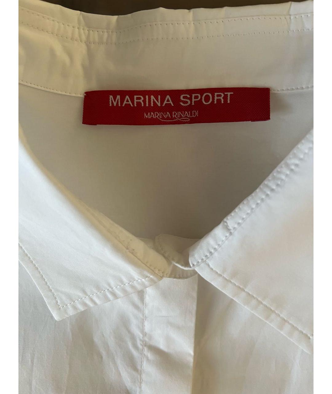 MARINA RINALDI Белая хлопковая рубашка, фото 3