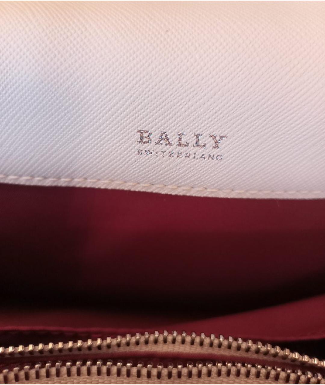 BALLY Белая кожаная сумка через плечо, фото 8