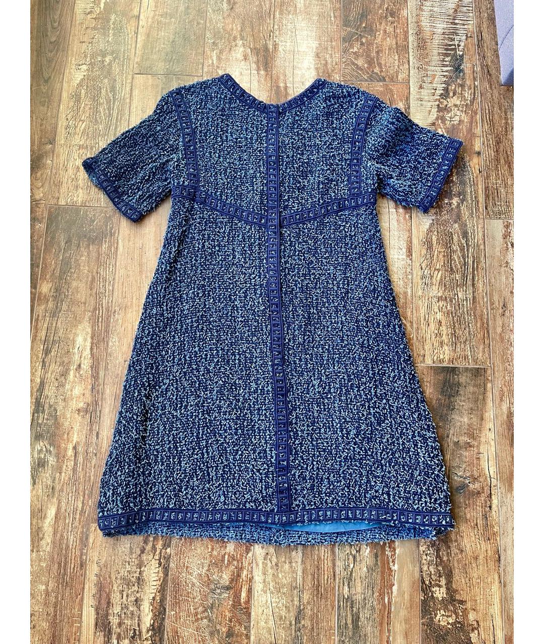 CHANEL PRE-OWNED Синее хлопковое повседневное платье, фото 2