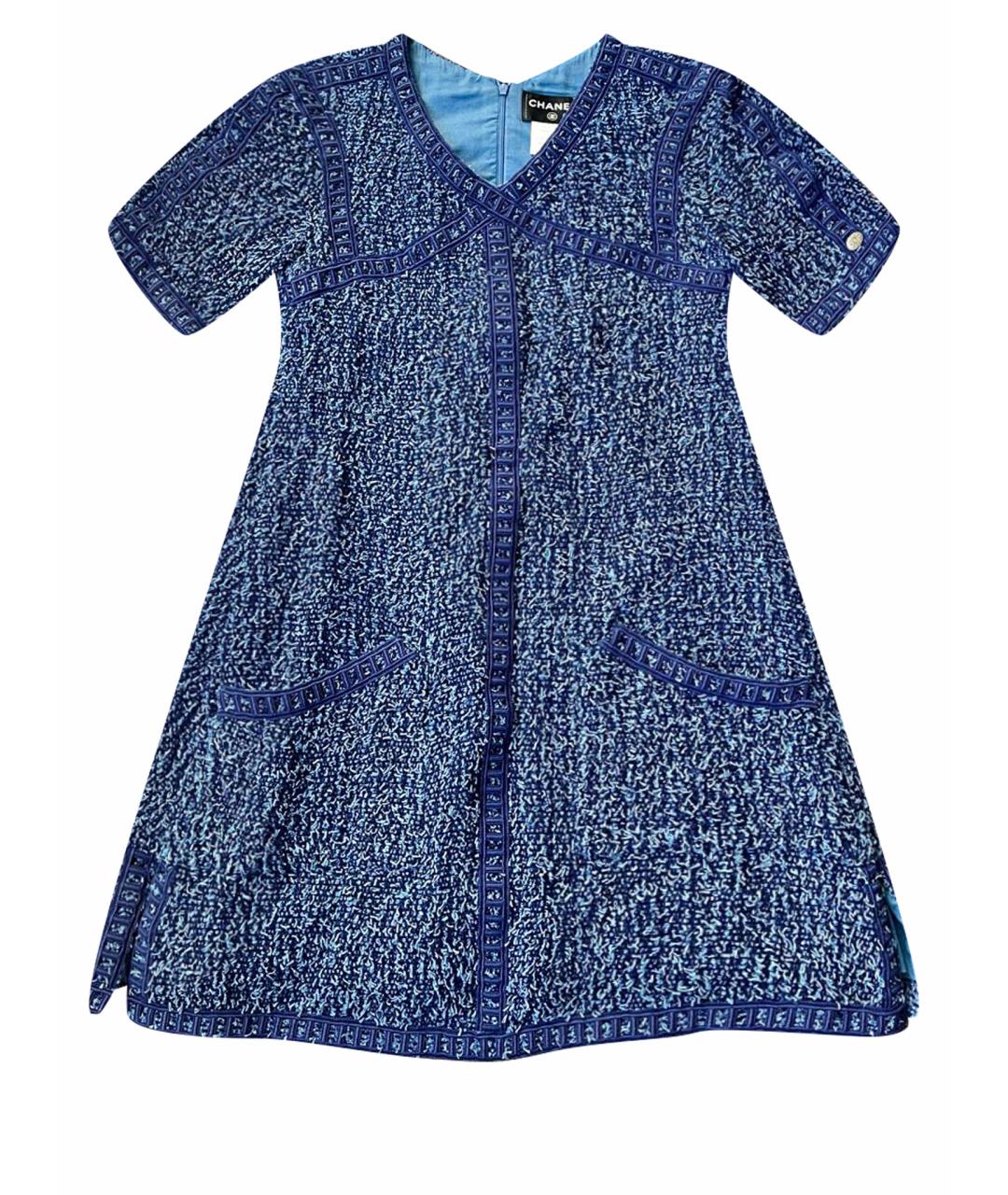 CHANEL PRE-OWNED Синее хлопковое повседневное платье, фото 1